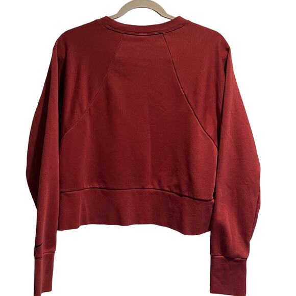 Nike Embossed Logo Sweatshirt Womens Size M Rust Dri Fit - Picture 3 of 8